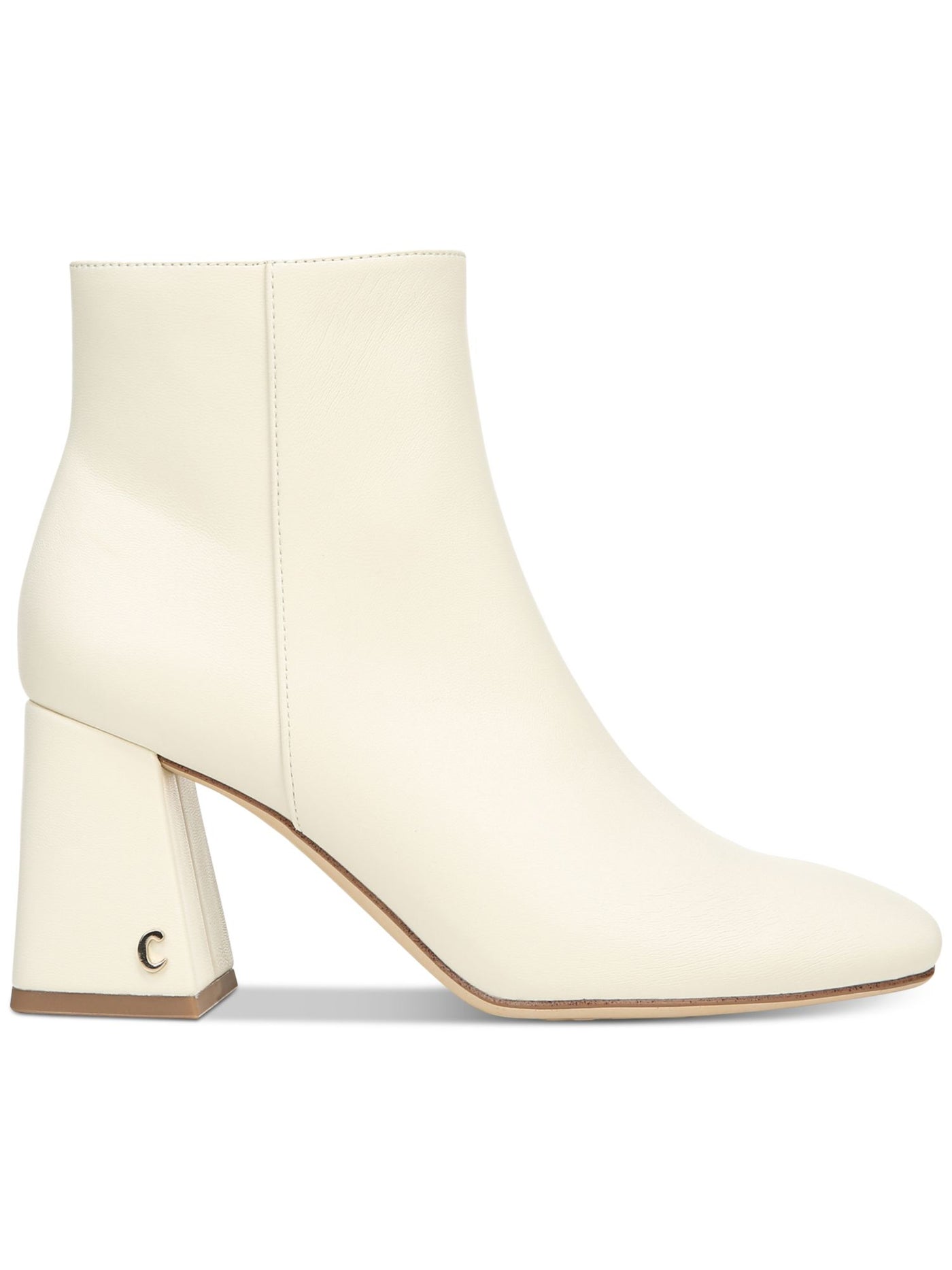 CIRCUS BY SAM EDELMAN Womens Ivory Heel Accent Cushioned Kate Square Toe Block Heel Zip-Up Booties 8 M