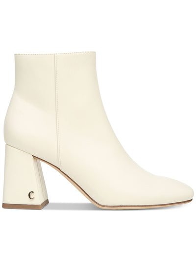 CIRCUS BY SAM EDELMAN Womens Ivory Heel Accent Cushioned Kate Square Toe Block Heel Zip-Up Booties 8 M