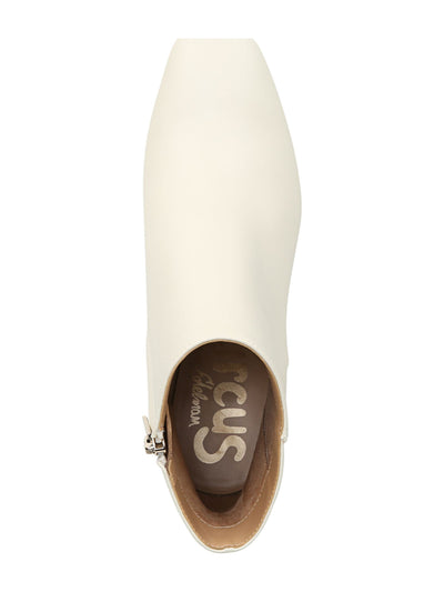 CIRCUS BY SAM EDELMAN Womens Ivory Heel Accent Cushioned Kate Square Toe Block Heel Zip-Up Booties 8 M