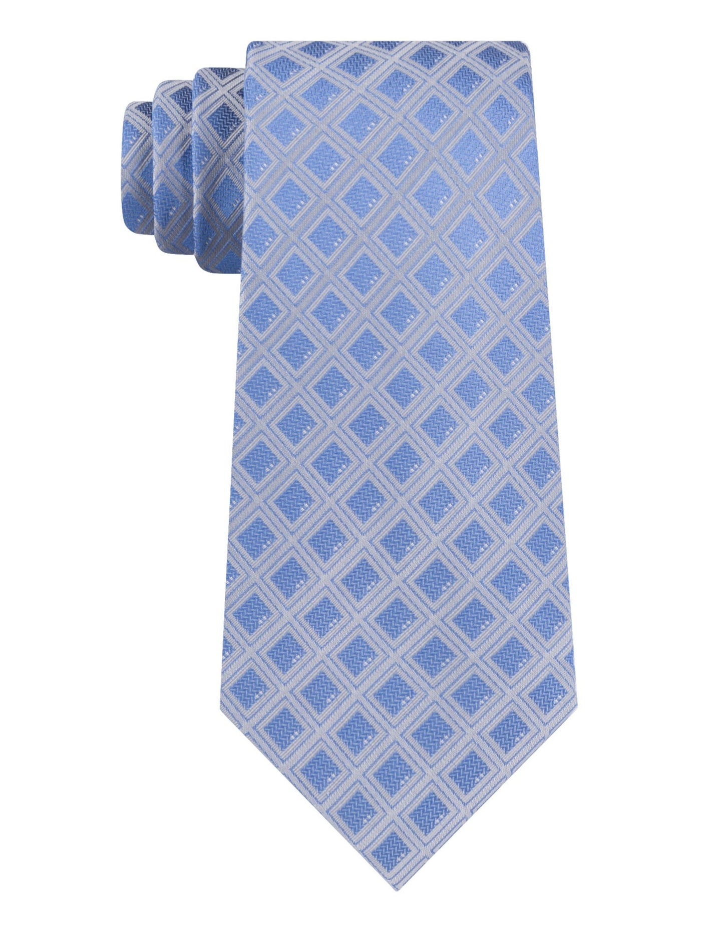 KENNETH COLE Mens Blue Dice Geometric Skinny Neck Tie