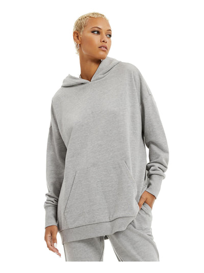 DANIELLE BERNSTEIN Womens Gray Long Sleeve Crew Neck Hoodie Sweatshirt S