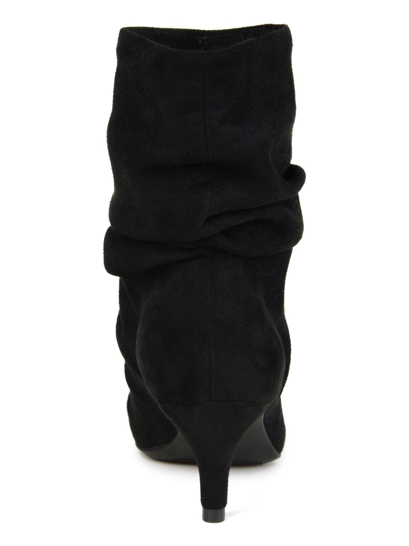 JOURNEE COLLECTION Womens Black Comfort Jo Pointed Toe Kitten Heel Slip On Slouch Boot 8.5 M