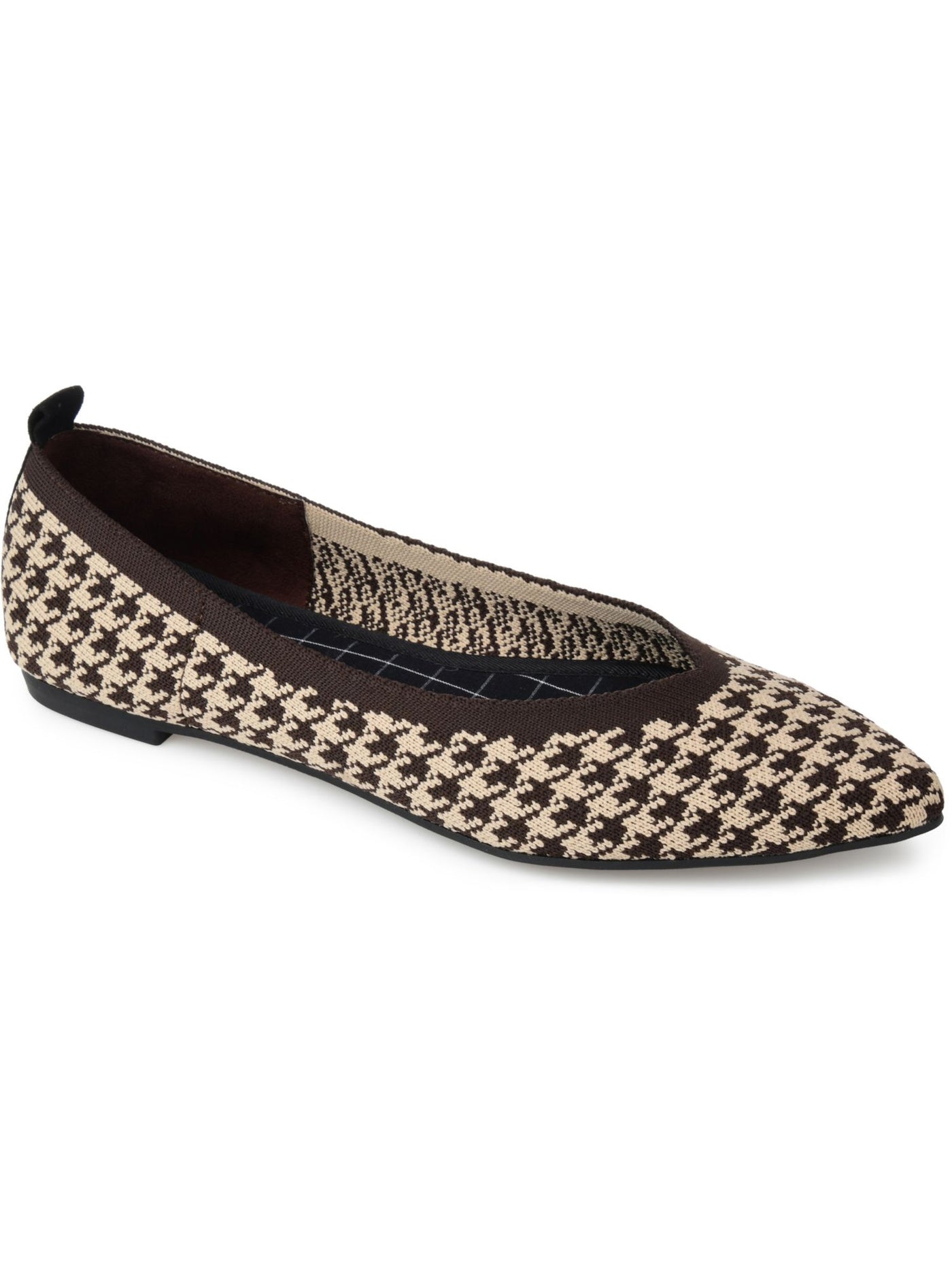 JOURNEE COLLECTION Womens Brown Dalmation Studded Padded Karise Pointed Toe Slip On Flats Shoes 9