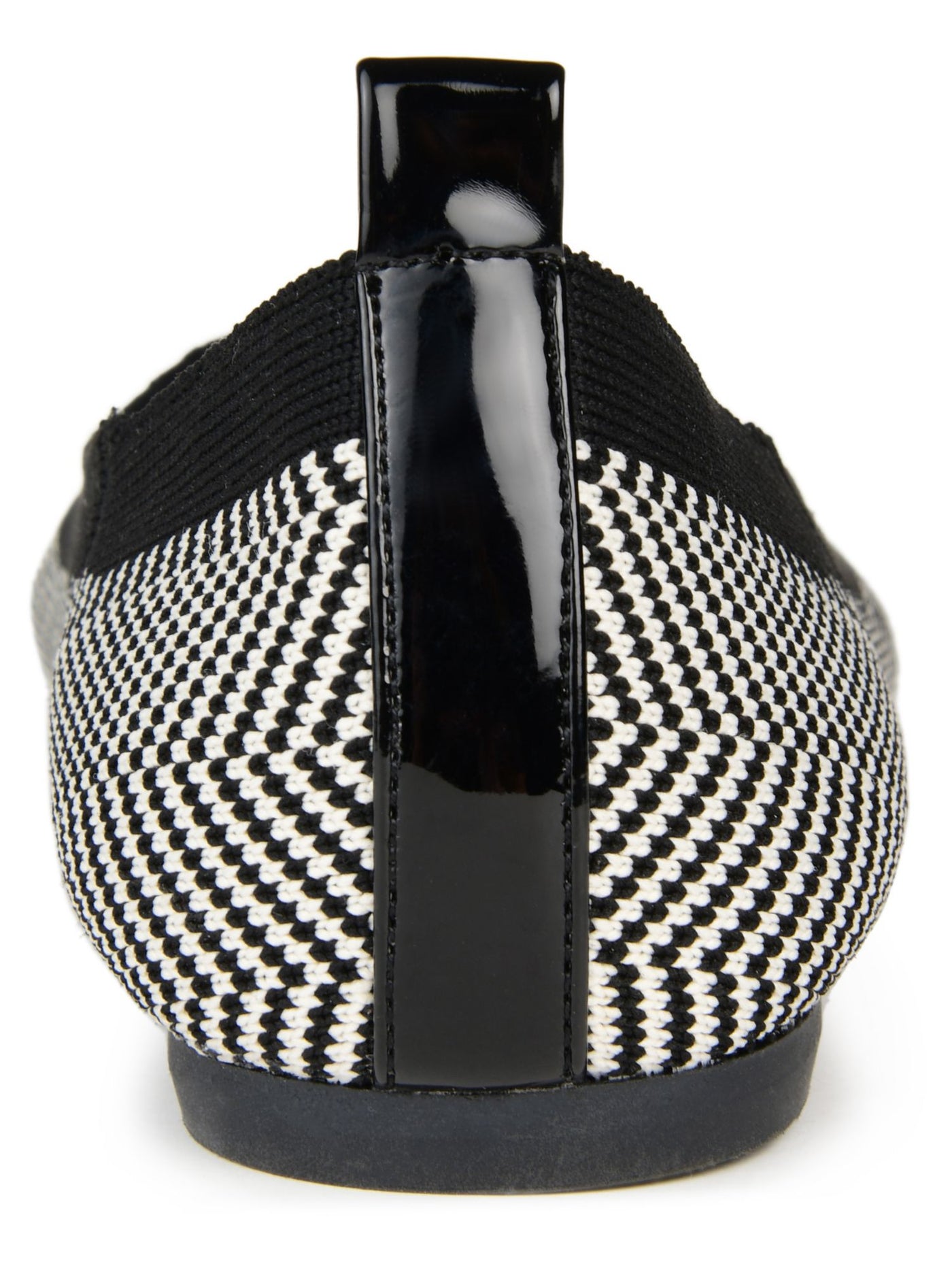 JOURNEE COLLECTION Womens Black Herringbone Dalmation Studded Padded Karise Pointed Toe Slip On Flats Shoes 8