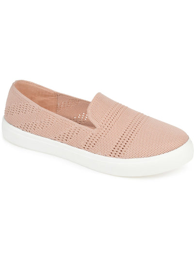 JOURNEE COLLECTION Womens Pink Knit Breathable Cushioned Meika Round Toe Platform Slip On Sneakers Shoes 6.5 M