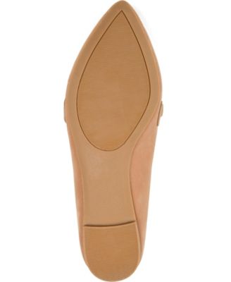 JOURNEE COLLECTION Womens Beige Bow Accent Cushioned Muriel Pointed Toe Slip On Loafers Shoes