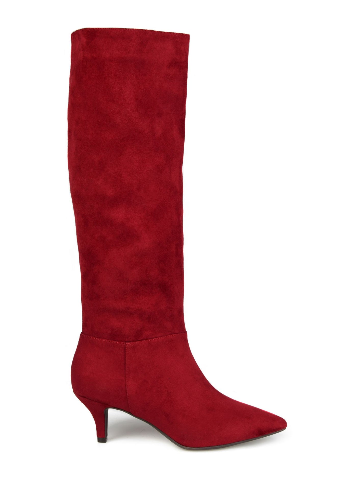 JOURNEE COLLECTION Womens Maroon Comfort Vellia Pointed Toe Kitten Heel Slip On Dress Boots 12 M
