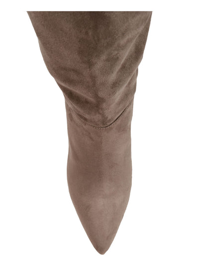 JOURNEE COLLECTION Womens Beige Comfort Vellia Pointed Toe Kitten Heel Slip On Boots 8 XWC