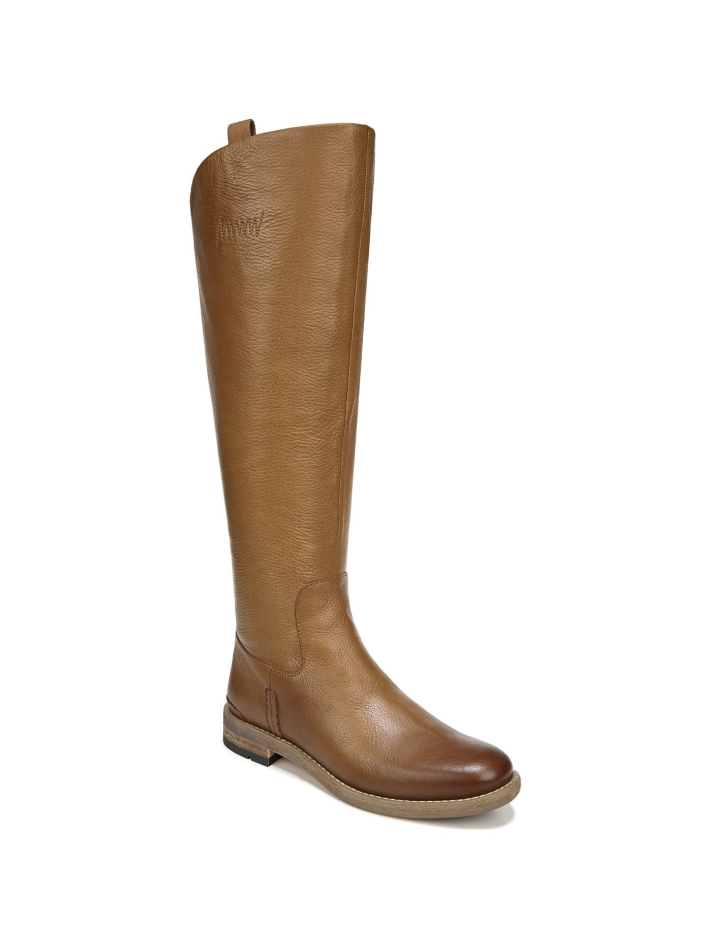 FRANCO SARTO Womens Brown Pull Tabs Comfort Meyer Round Toe Block Heel Zip-Up Leather Riding Boot 7 M