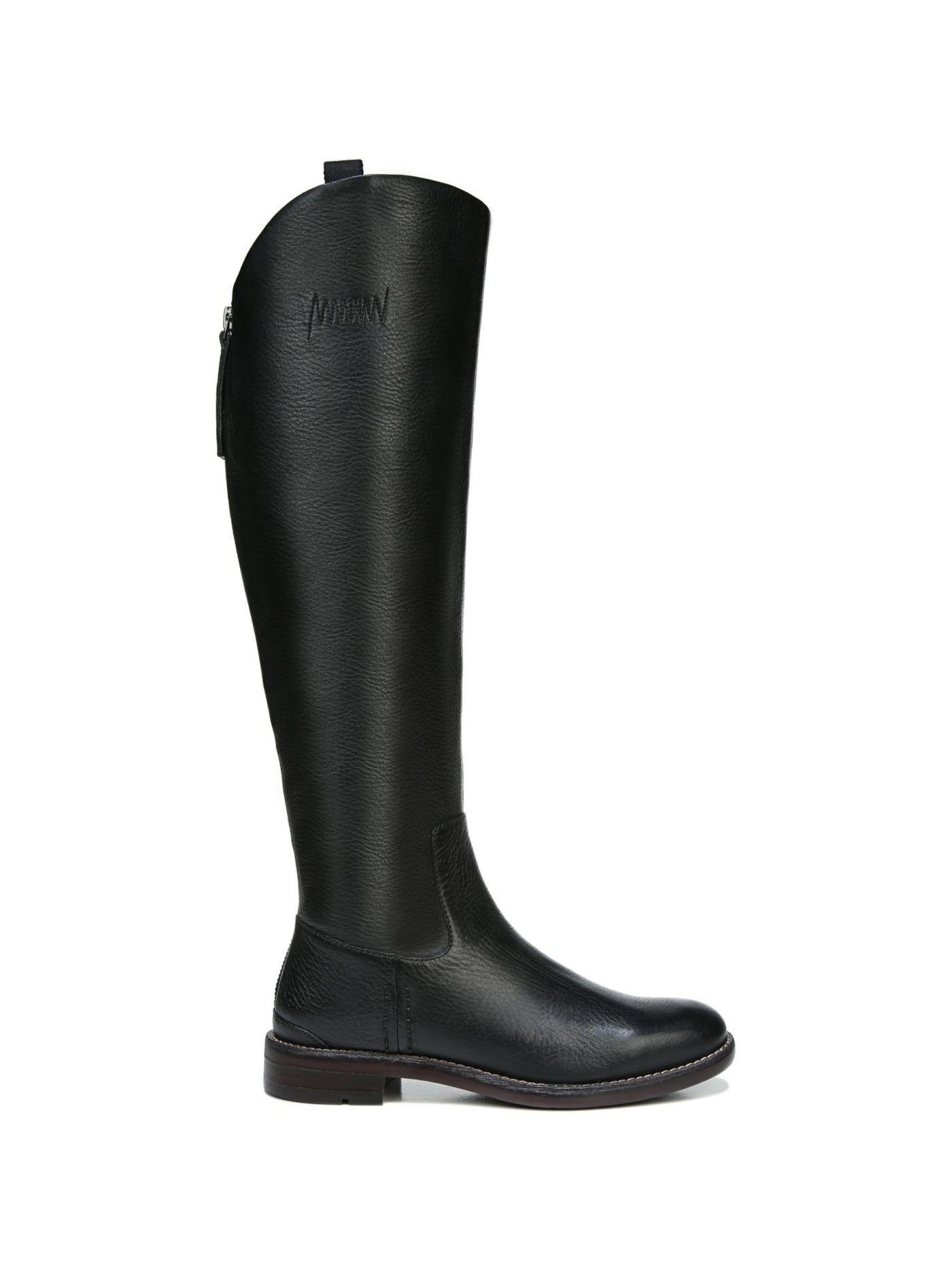 FRANCO SARTO Womens Black Comfort Padded Meyer Almond Toe Block Heel Zip-Up Leather Riding Boot 6 M