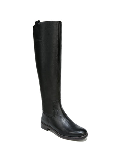 FRANCO SARTO Womens Black Comfort Padded Meyer Almond Toe Block Heel Zip-Up Leather Riding Boot 6 M