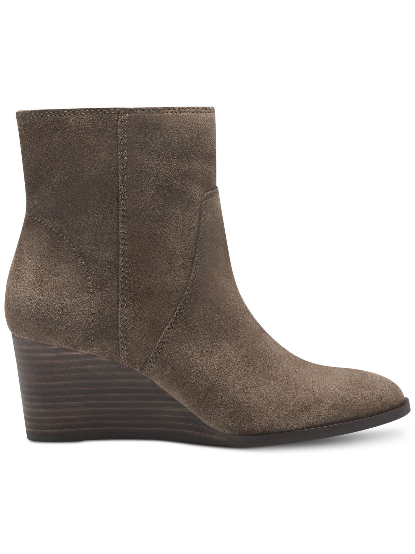 LUCKY BRAND Womens Brown Side Goring Stretch Comfort Wafael Almond Toe Wedge Booties 9 M
