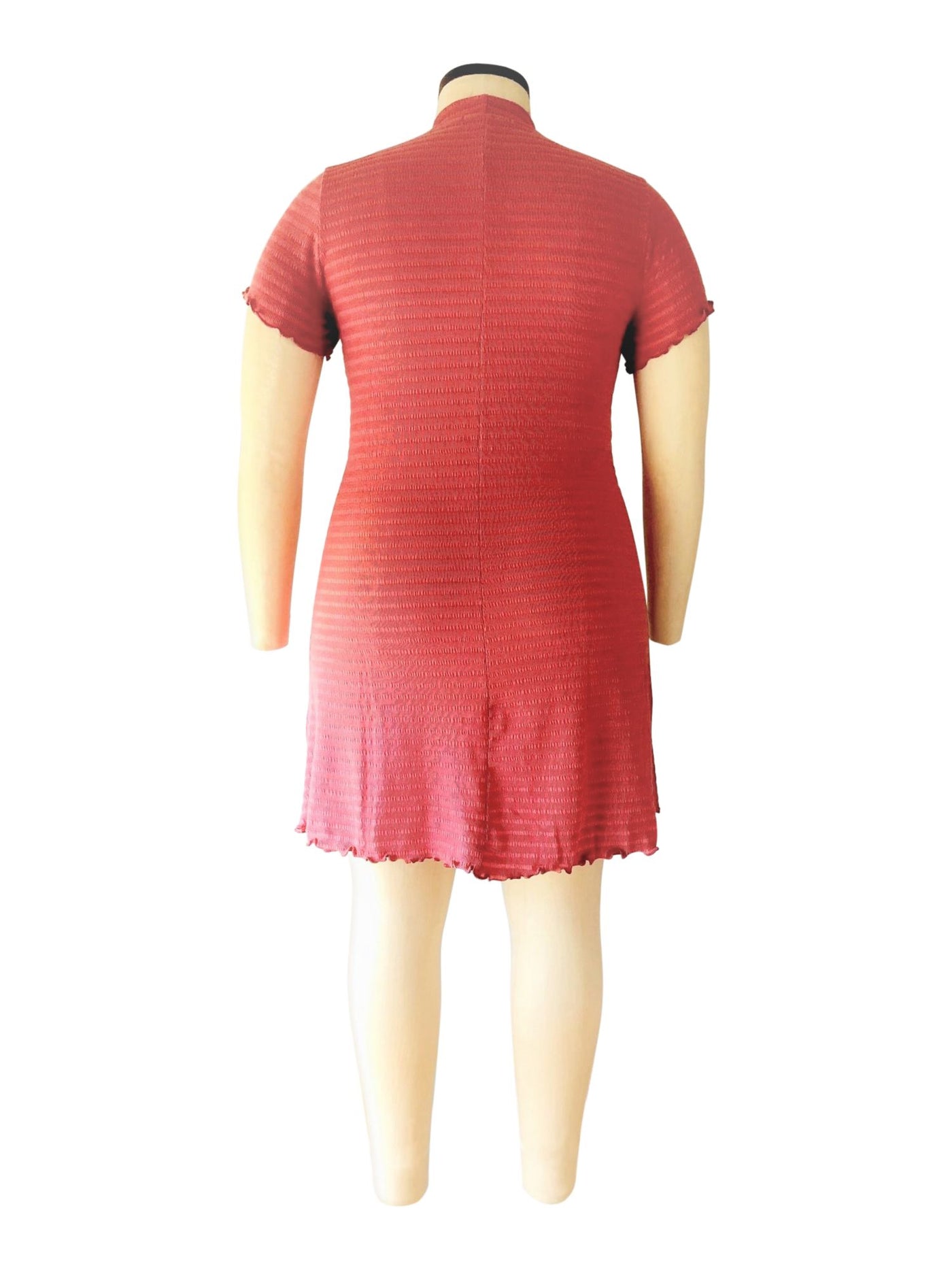 DEREK HEART Womens Pink Short Sleeve Mock Neck Short Shift Dress Plus 2X