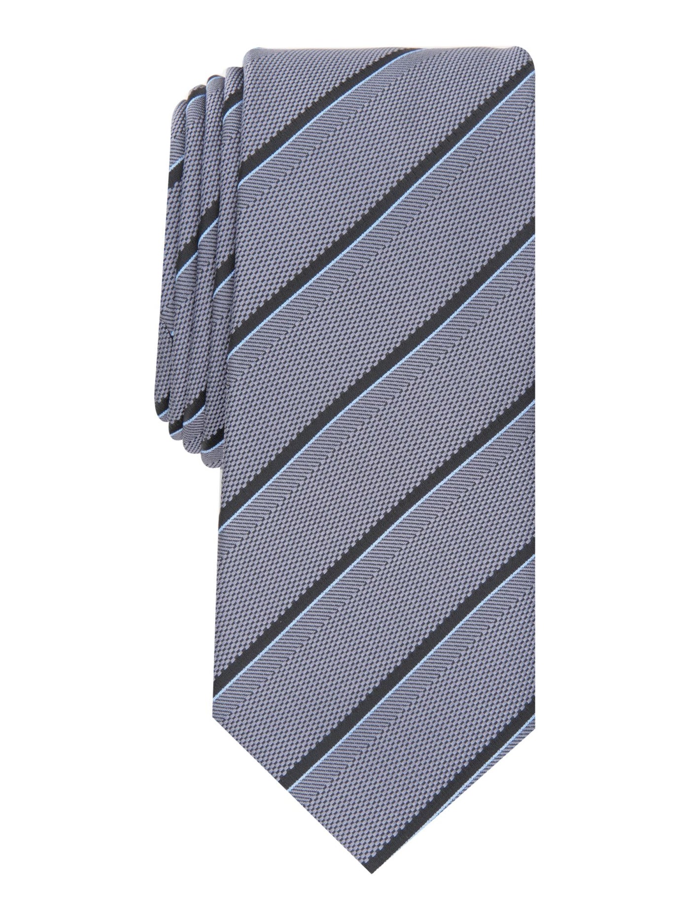 ALFANI Mens Charcoal Mixed Pattern Textured Slim Neck Tie