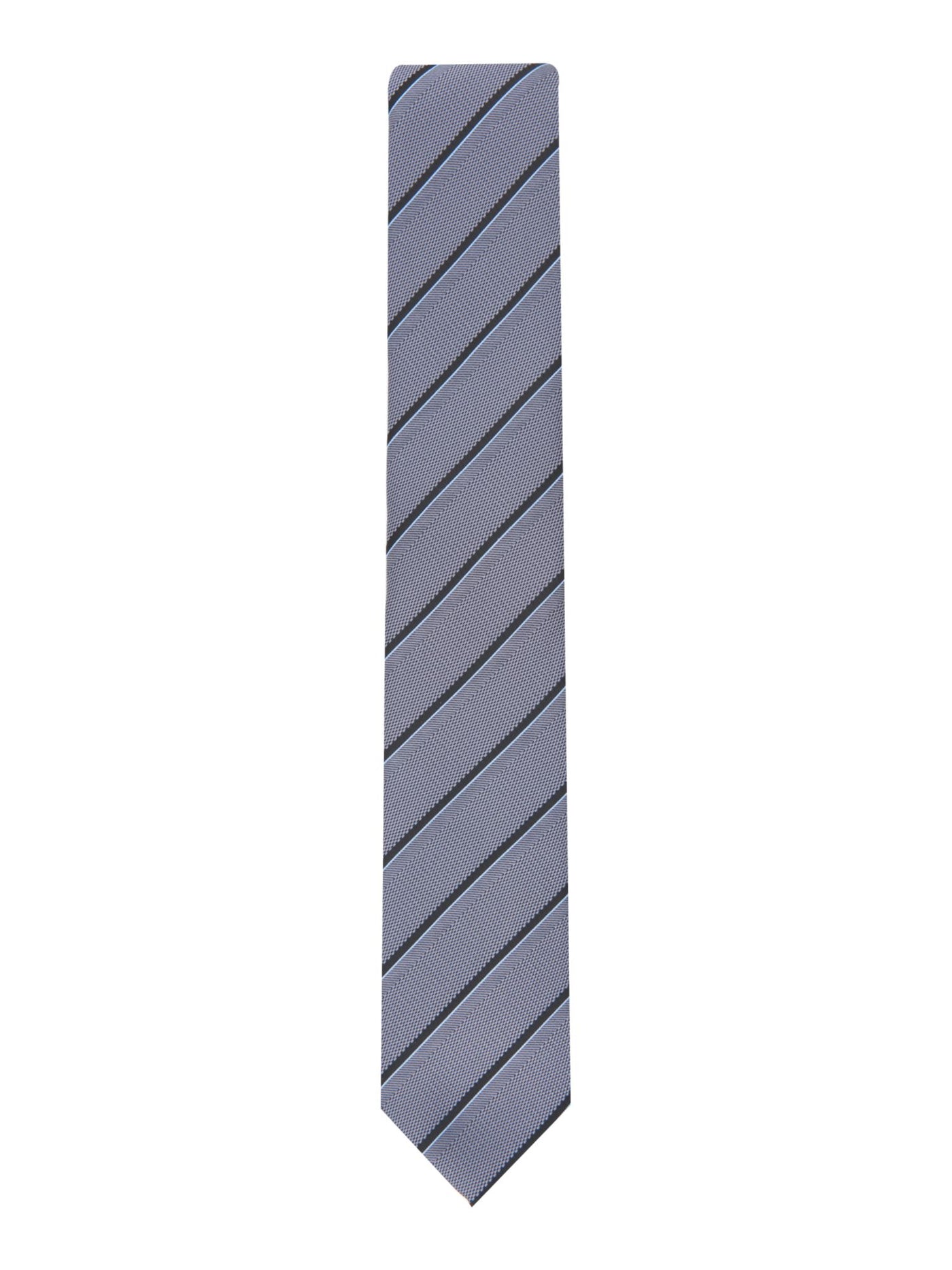 ALFANI Mens Charcoal Mixed Pattern Textured Slim Neck Tie