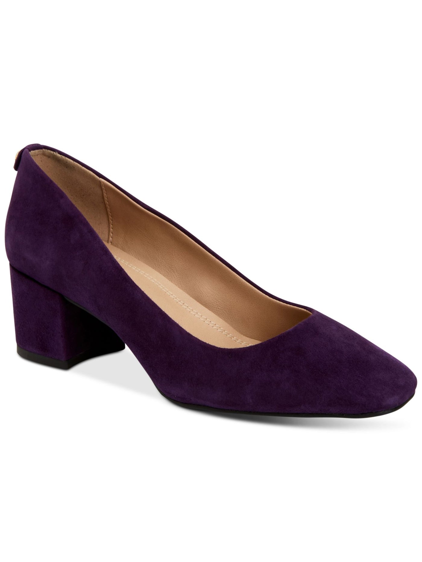 CHARTER CLUB Womens Plum Purple Padded Slip Resistant Saraa Square Toe Block Heel Slip On Leather Dress Pumps Shoes 6.5 M