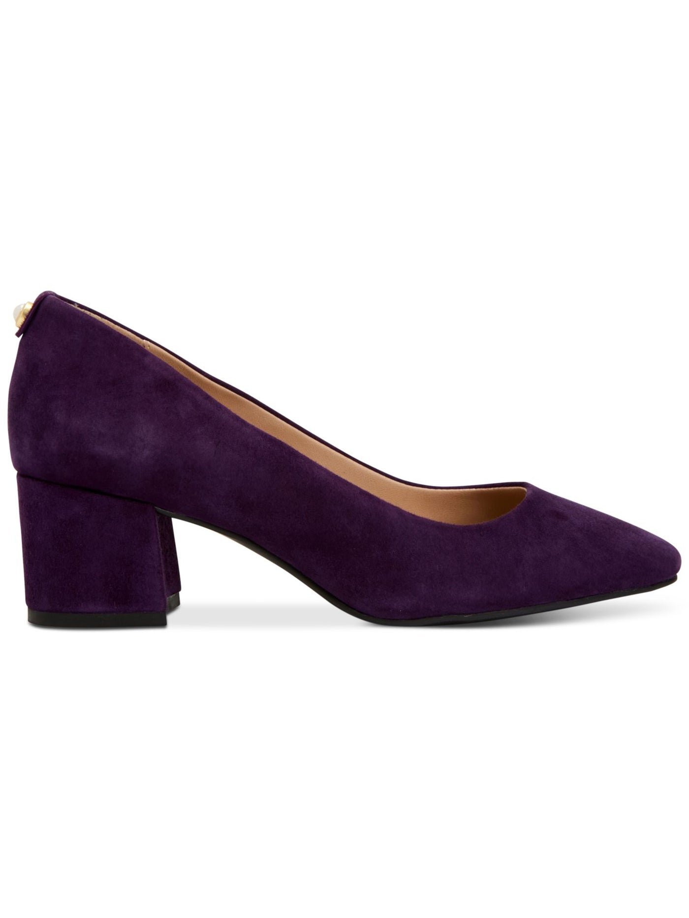CHARTER CLUB Womens Plum Purple Padded Slip Resistant Saraa Square Toe Block Heel Slip On Leather Dress Pumps Shoes 6