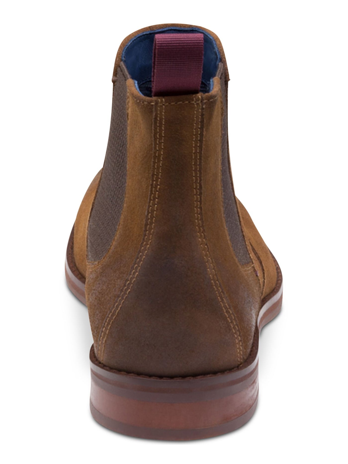 JOHNSTON & MURPHY Mens Brown Goring Comfort Danby Round Toe Block Heel Leather Boots Shoes 13 M