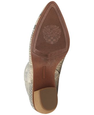 VINCE CAMUTO Womens Beige Snake Print Padded Grasem Almond Toe Block Heel Zip-Up Leather Western Boot M
