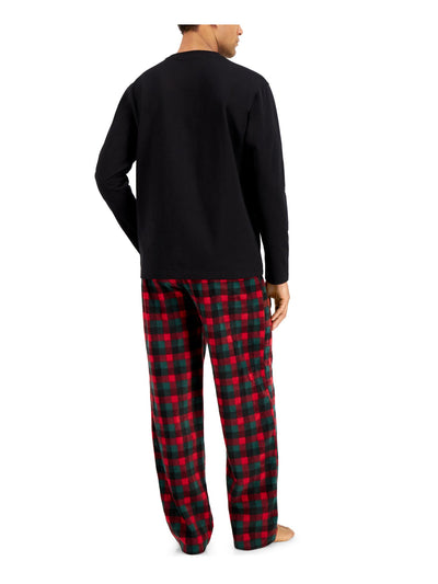 CLUBROOM Intimates Red Fleece Plaid Pajamas S