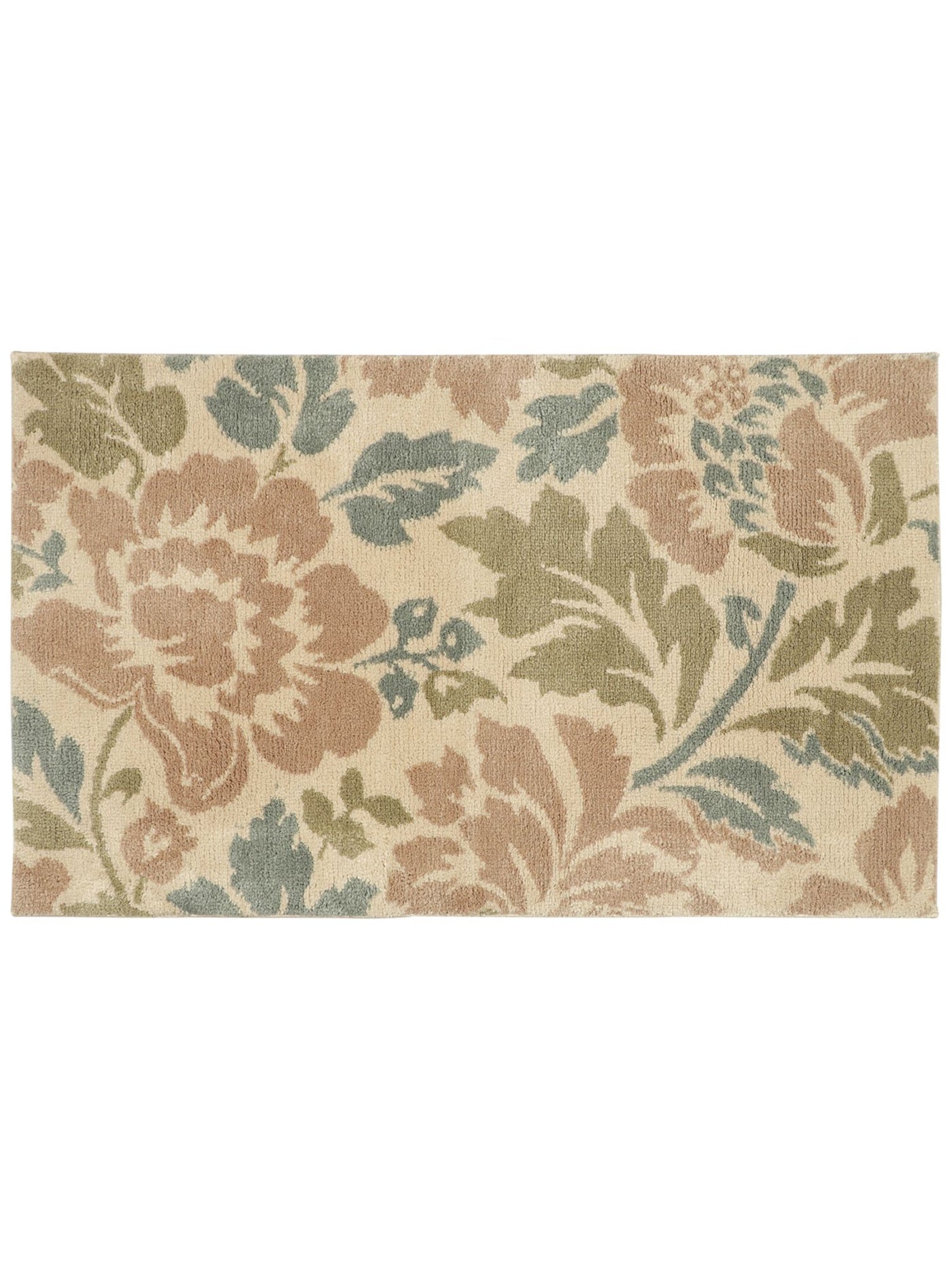 RIVIERA HOME Milady Beige Floral Slip Resistant Stain Resistant All Season 20 x 32 Accent Rug