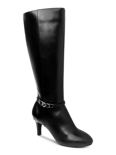 KAREN SCOTT Womens Black Goring Buckle Accent Comfort Hanna Round Toe Stiletto Zip-Up Dress Boots 6 M