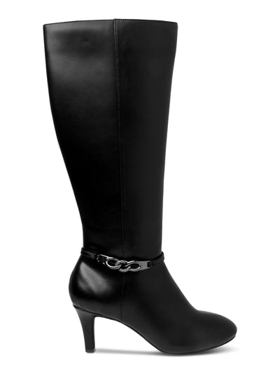 KAREN SCOTT Womens Black Goring Buckle Accent Comfort Hanna Round Toe Stiletto Zip-Up Dress Boots 10 M