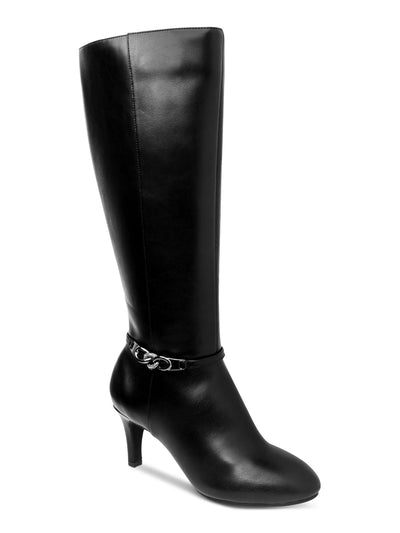 KAREN SCOTT Womens Black Goring Buckle Accent Wide Calf Hanna Round Toe Stiletto Zip-Up Dress Boots 7.5 M WC