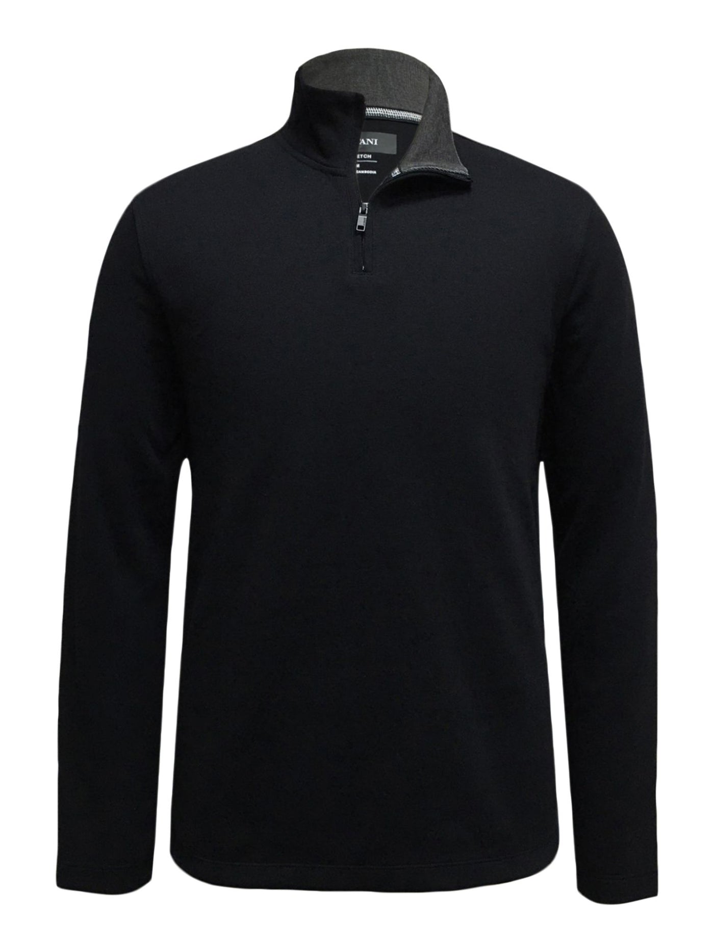 ALFANI Mens Black Classic Fit Quarter-Zip Cotton Blend Casual Shirt M