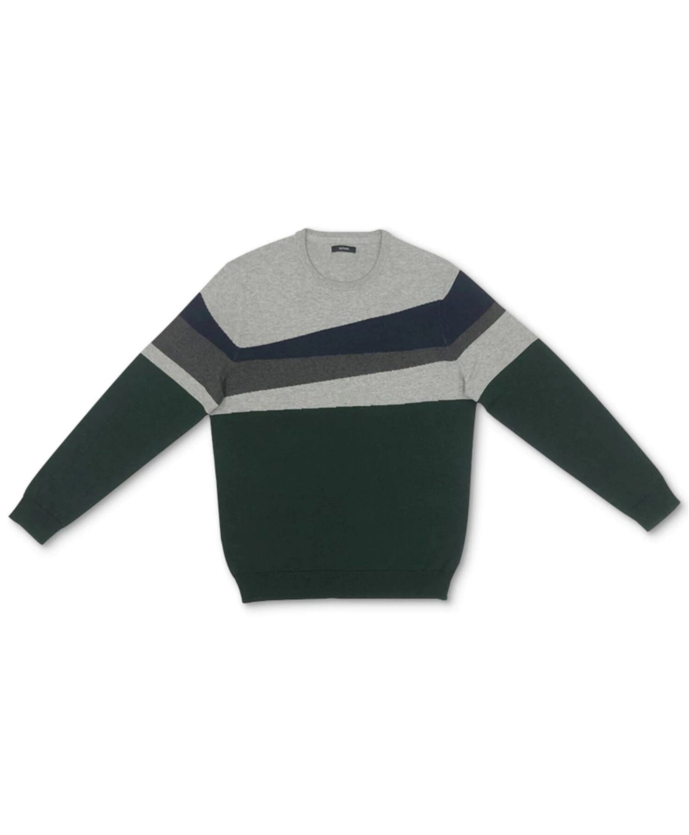 ALFANI Mens Green Color Block Crew Neck Pullover Sweater XL