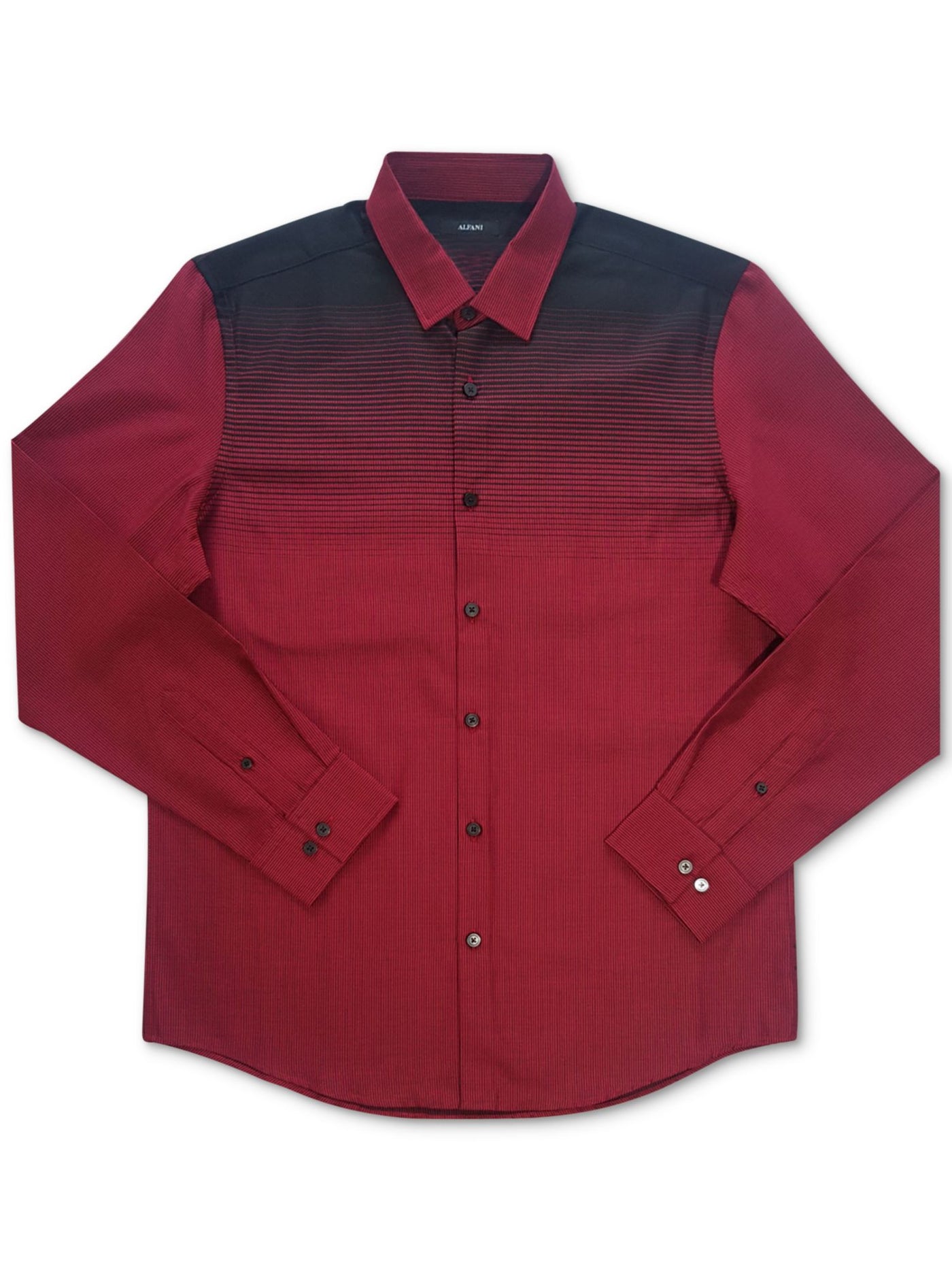 ALFANI Mens Red Printed Point Collar Classic Fit Button Down Cotton Blend Cotton Blend Shirt XL