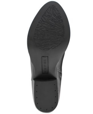 ESPRIT Womens Black Cushioned Slip Resistant Treasure Almond Toe Block Heel Zip-Up Heeled Boots