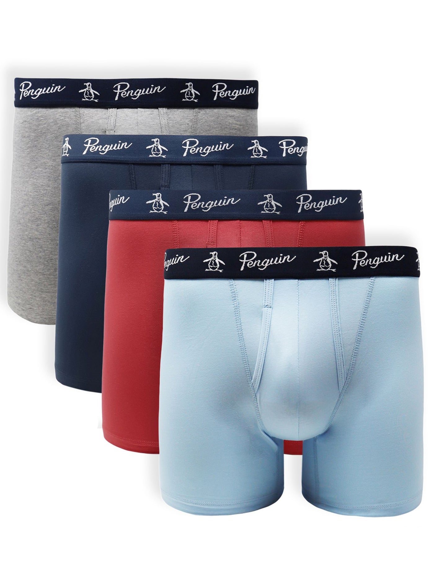 ORIGINAL PENGUIN Intimates 4 Pack Light Blue Tagless Boxer Brief Underwear XL