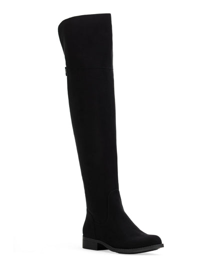 SUN STONE Womens Black Round Toe Block Heel Zip-Up Boots Shoes 5.5