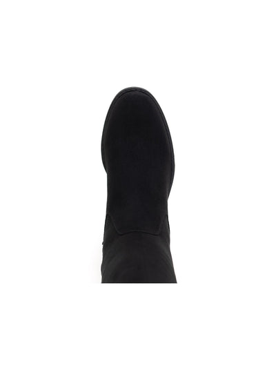 SUN STONE Womens Black Round Toe Block Heel Zip-Up Boots Shoes 9