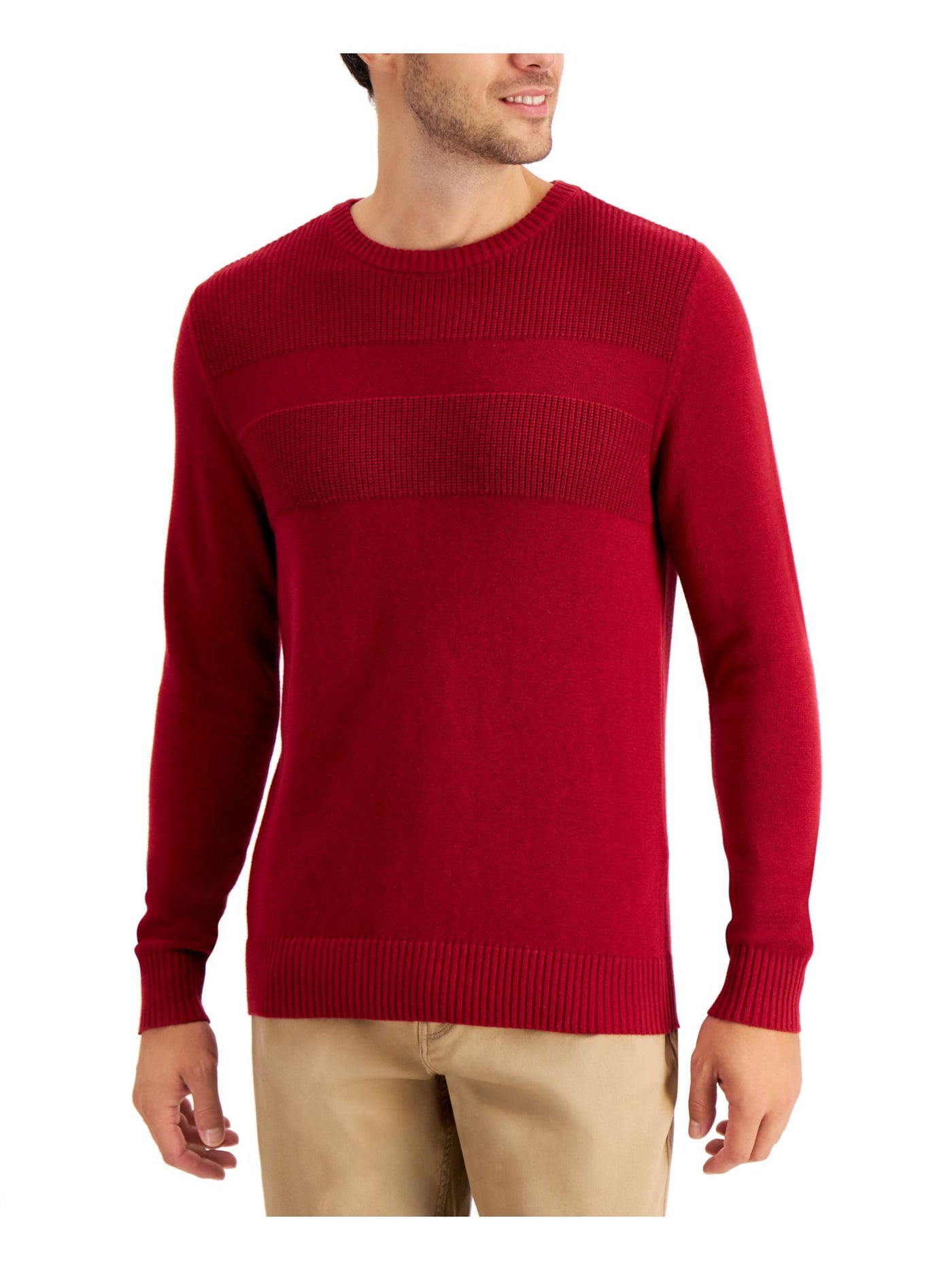 CLUBROOM Mens Red Crew Neck Pullover Sweater XXL