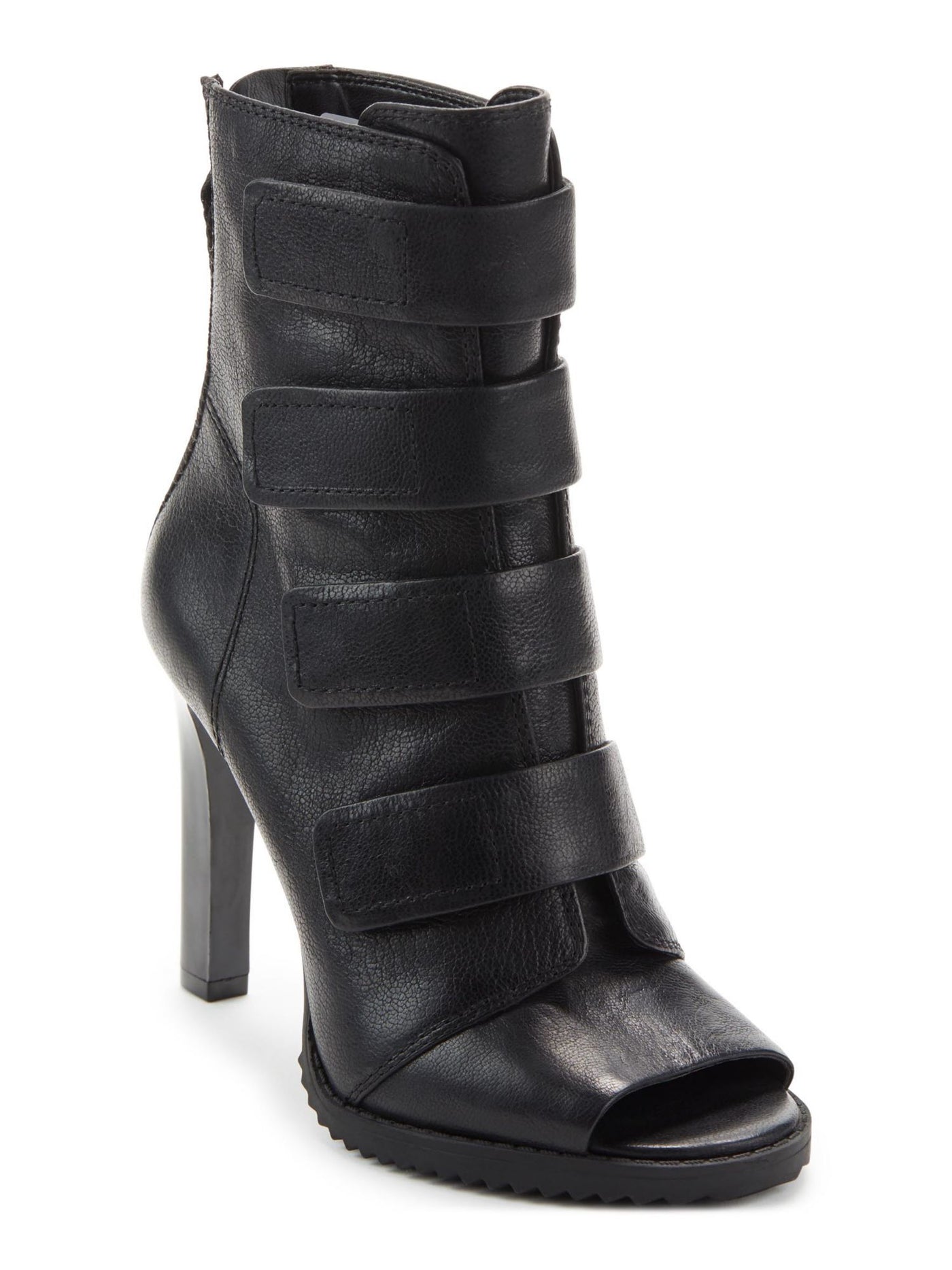 DKNY Womens Black Adjustable Treaded Blake Peep Toe Stiletto Zip-Up Booties 5.5 M