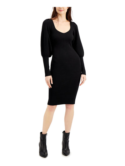 FRENCH CONNECTION Womens Scoop Neck Knee Length Body Con Dress