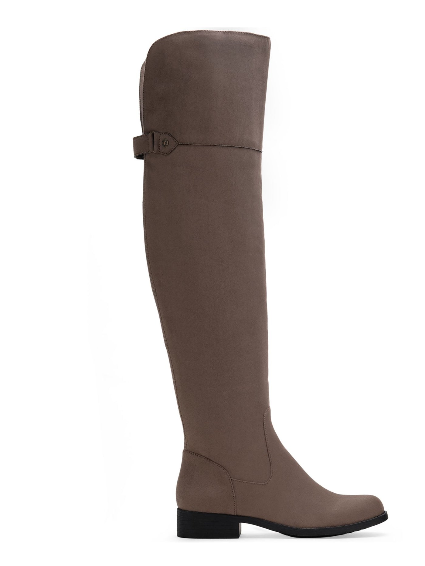 SUN STONE Womens Brown Wide Calf Allicce Round Toe Block Heel Zip-Up Riding Boot 6