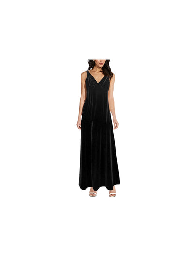 ADRIANNA PAPELL Womens Black Sleeveless V Neck Maxi Evening A-Line Dress 14