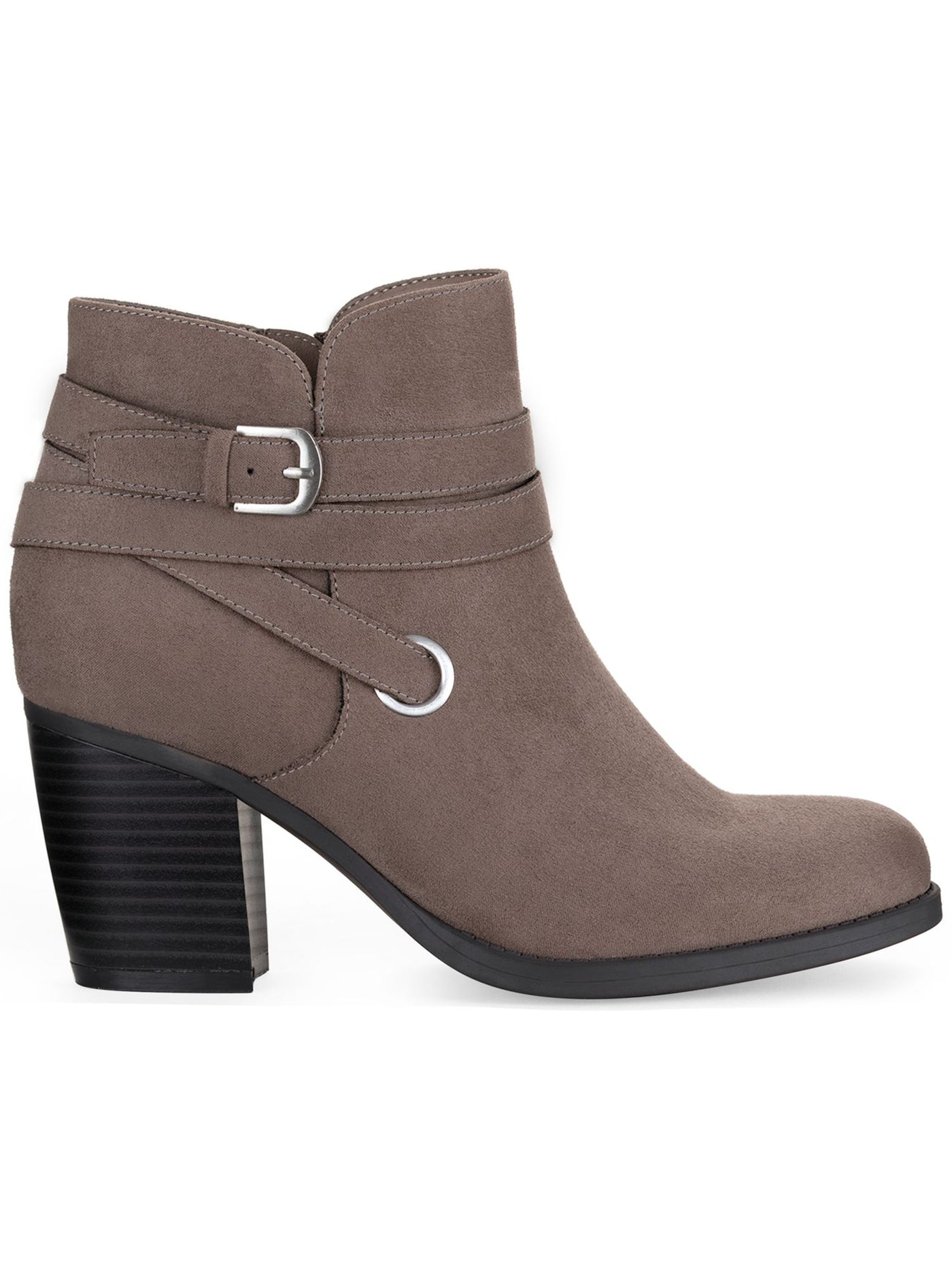 STYLE & COMPANY Womens Beige Slip-Resistant Buckle Accent Breathable Zolaa Round Toe Block Heel Zip-Up Booties 7.5 M