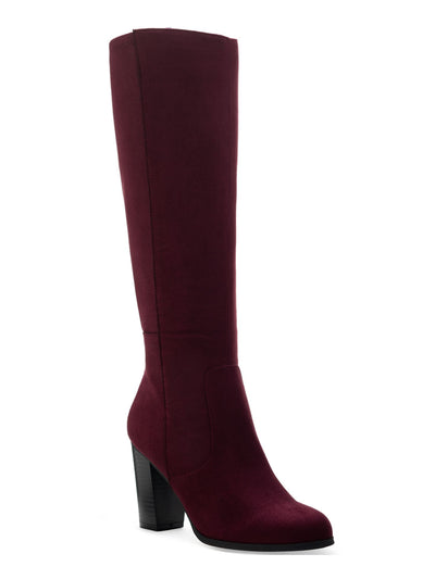 STYLE & COMPANY Womens Burgundy Padded Stretch Addyy Round Toe Block Heel Zip-Up Heeled Boots 6.5 M