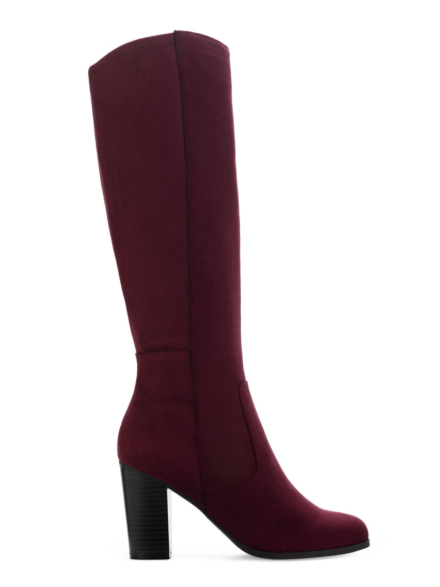 STYLE & COMPANY Womens Burgundy Padded Stretch Addyy Round Toe Block Heel Zip-Up Heeled Boots 11 M