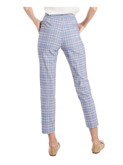 RILEY&RAE Womens Blue Plaid Cropped Pants 2