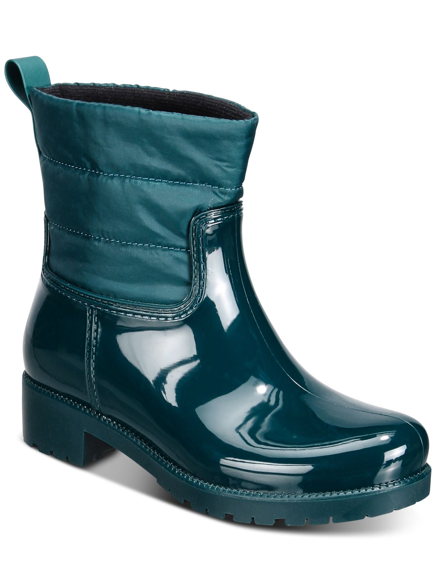CHARTER CLUB Womens Green Back Pull-Tab Water Resistant Padded Trudyy Round Toe Block Heel Rain Boots 6 M