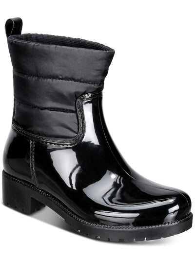 CHARTER CLUB Womens Black Water Resistant Trudyy Round Toe Block Heel Rain Boots 10 M