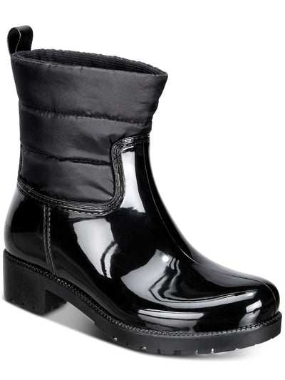 CHARTER CLUB Womens Black Water Resistant Trudyy Round Toe Block Heel Rain Boots 7 M