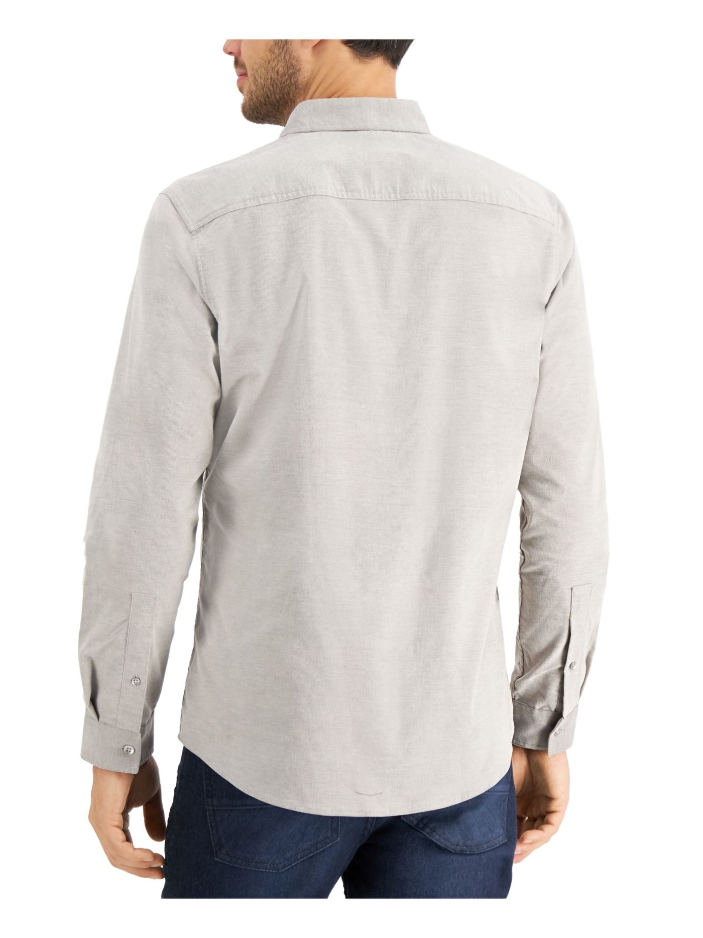 INC Mens Gray Long Sleeve Button Down Casual Shirt XS