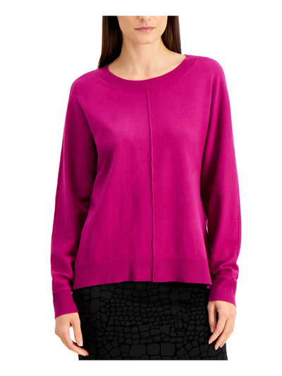 ALFANI Womens Pink Long Sleeve Scoop Neck Sweater S