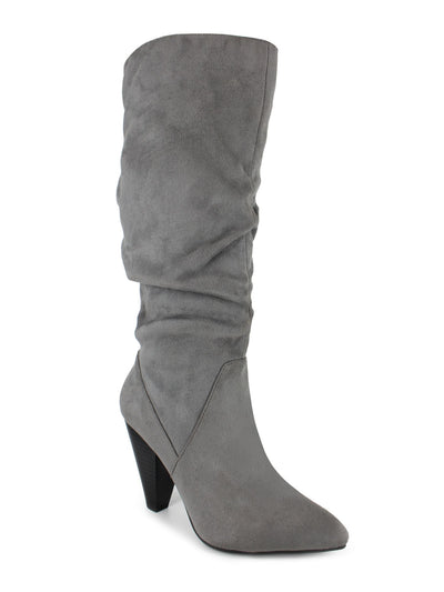 ZIGI SOHO Womens Gray Cushioned Saysana Zip-Up Dress Slouch Boot 9